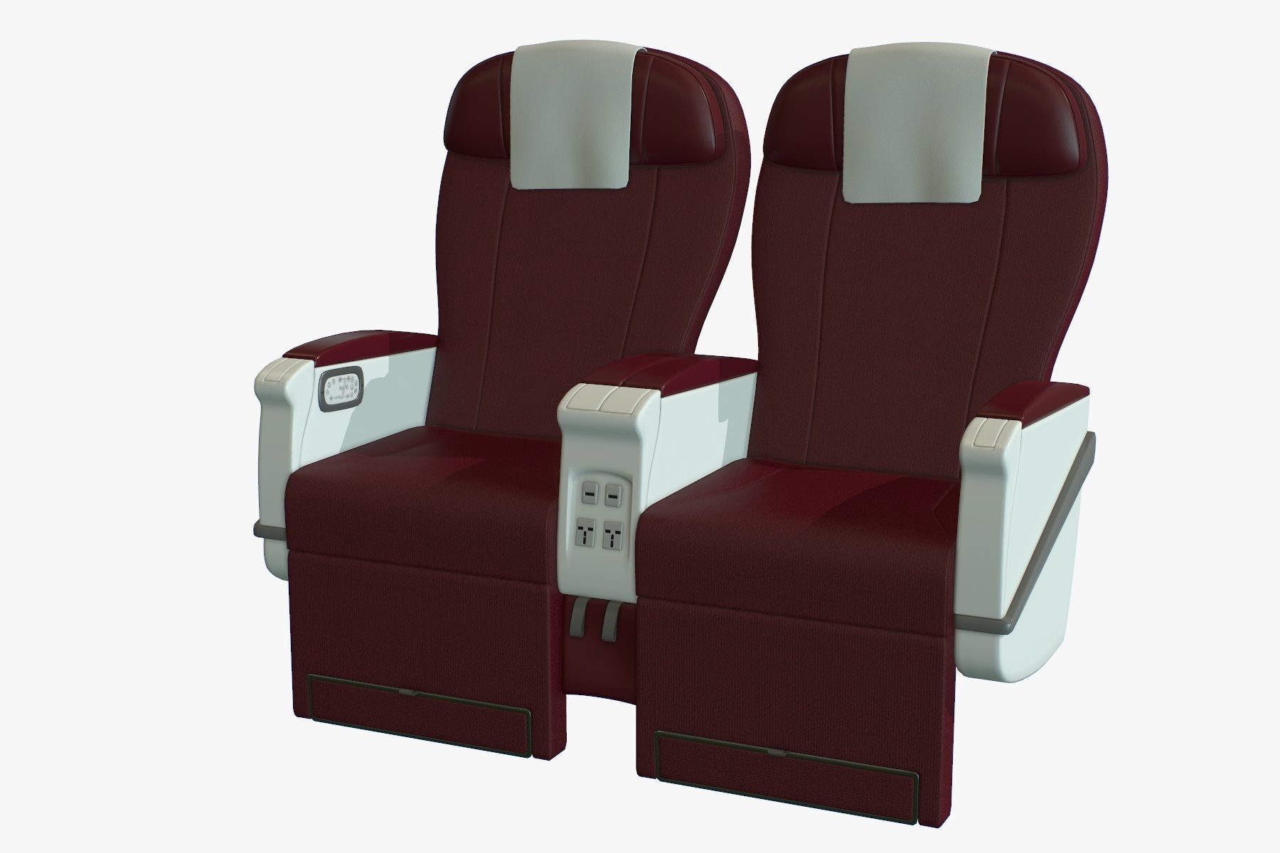 Airplane Chair Premium Class Low-poly 3D model_2
