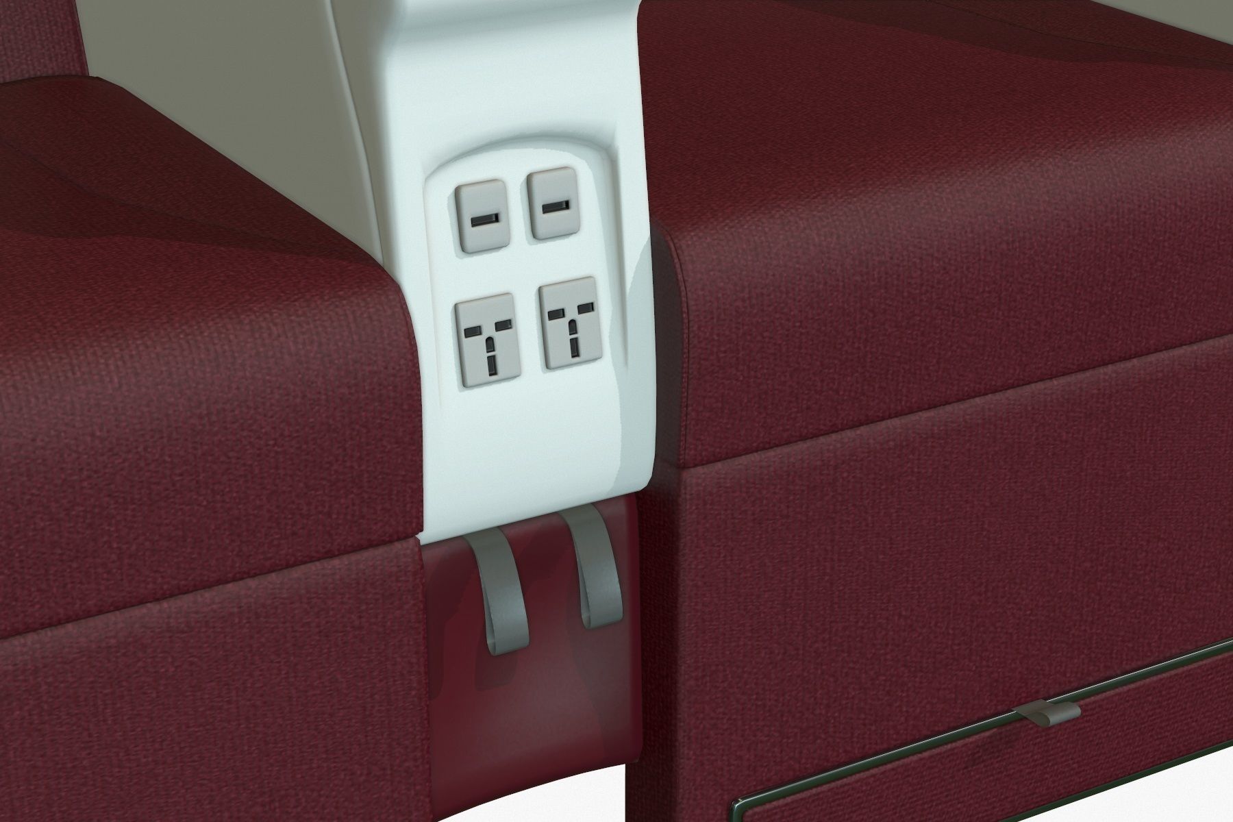 Airplane Chair Premium Class Low-poly 3D model_12