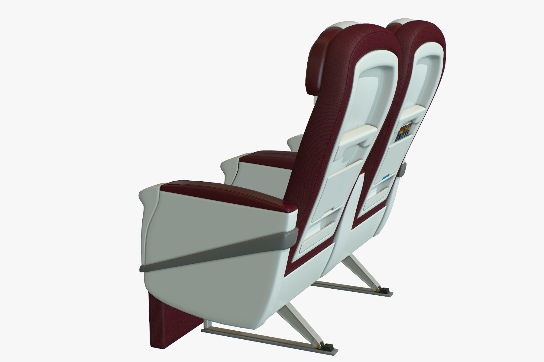 Airplane Chair Premium Class Low-poly 3D model_4