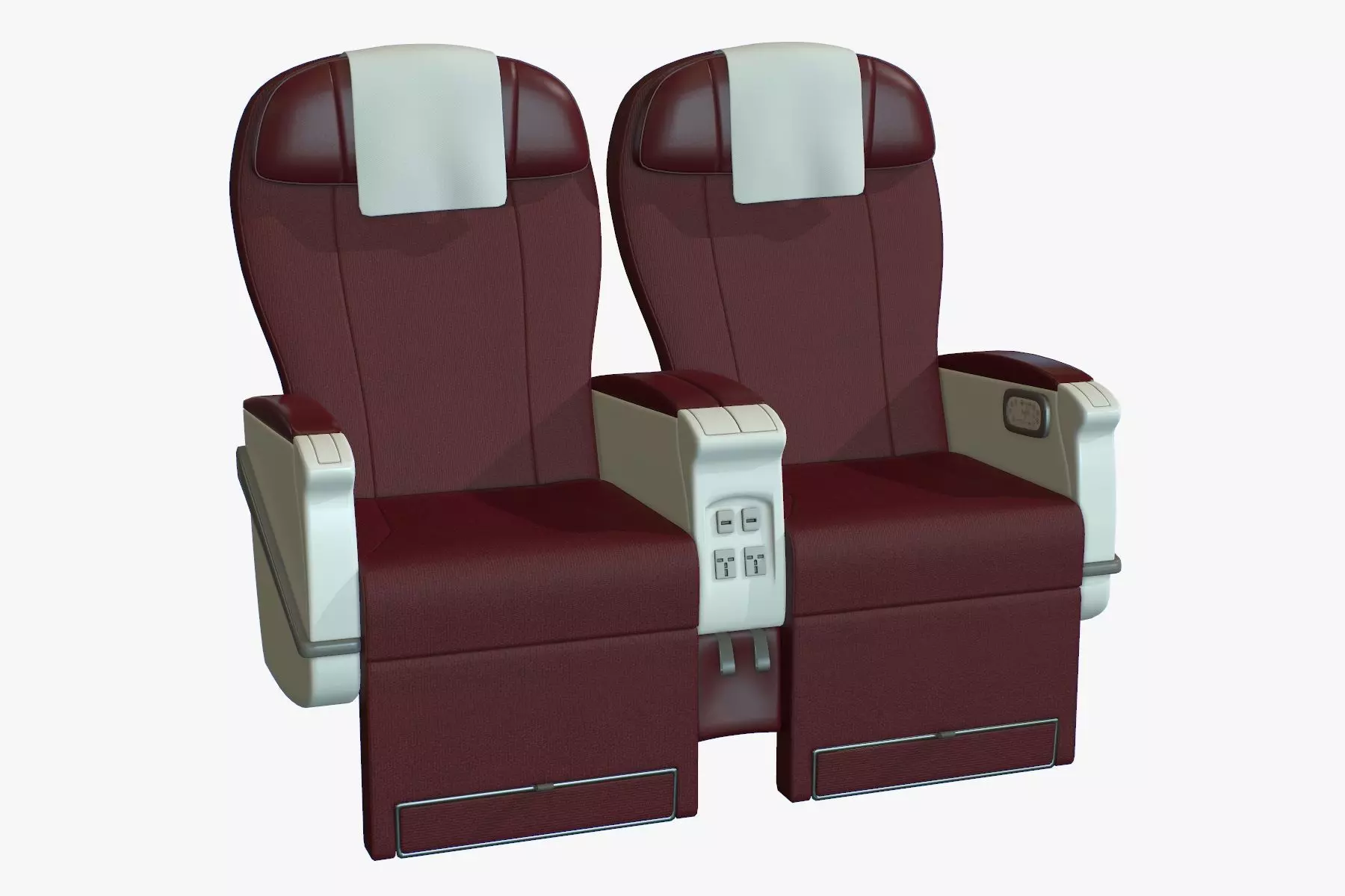 Airplane Chair Premium Class Low-poly 3D model_0
