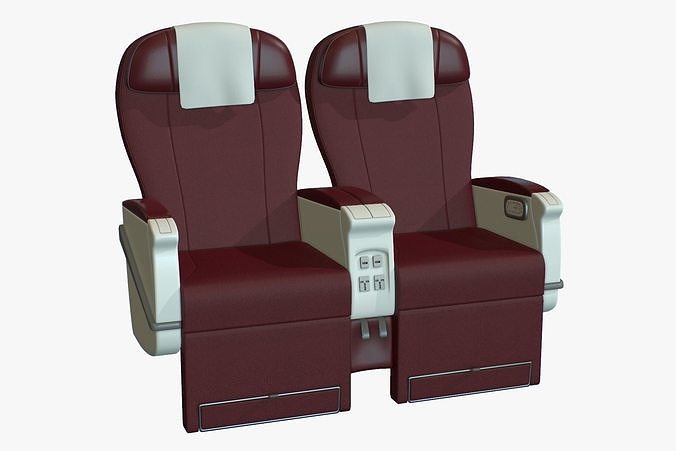 Airplane Chair Premium Class Low-poly 3D model