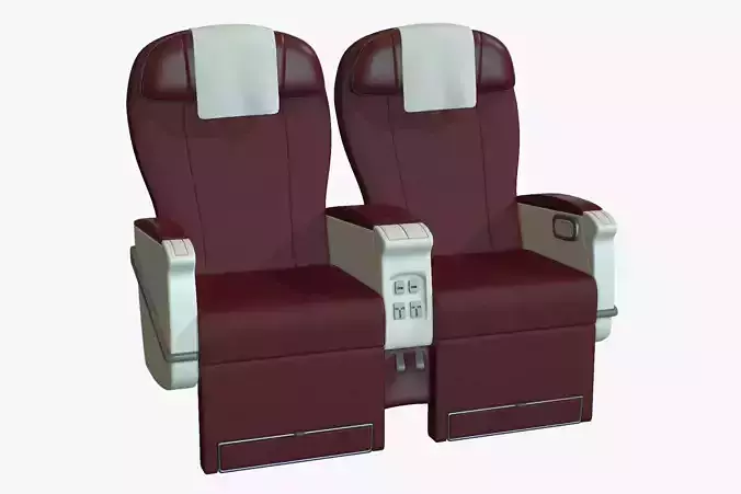 Airplane Chair Premium Class Low-poly 3D model