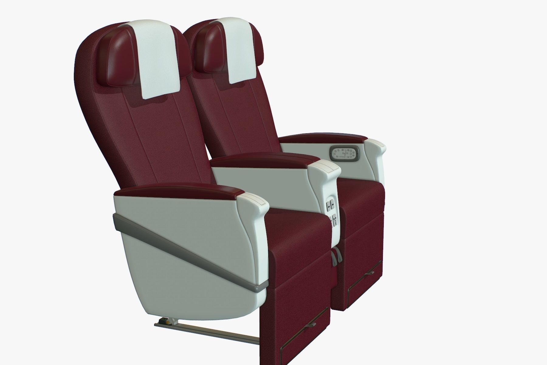 Airplane Chair Premium Class Low-poly 3D model_8
