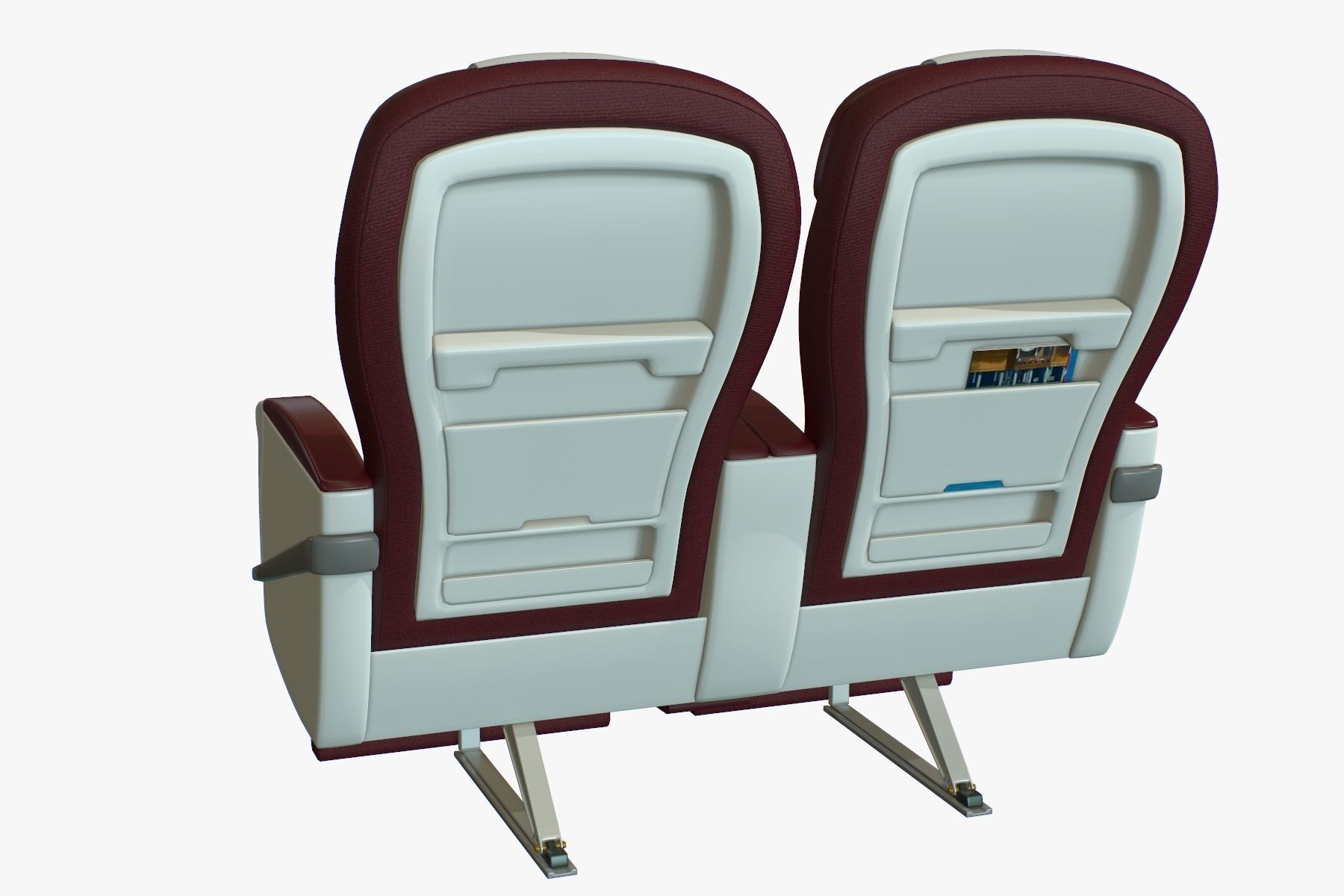 Airplane Chair Premium Class Low-poly 3D model_5