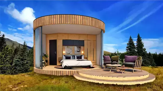 GLAMPING POD  3D MODEL Low-poly 3D model