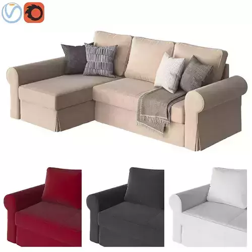 BACKABRO ikea sectional sofa 3D model