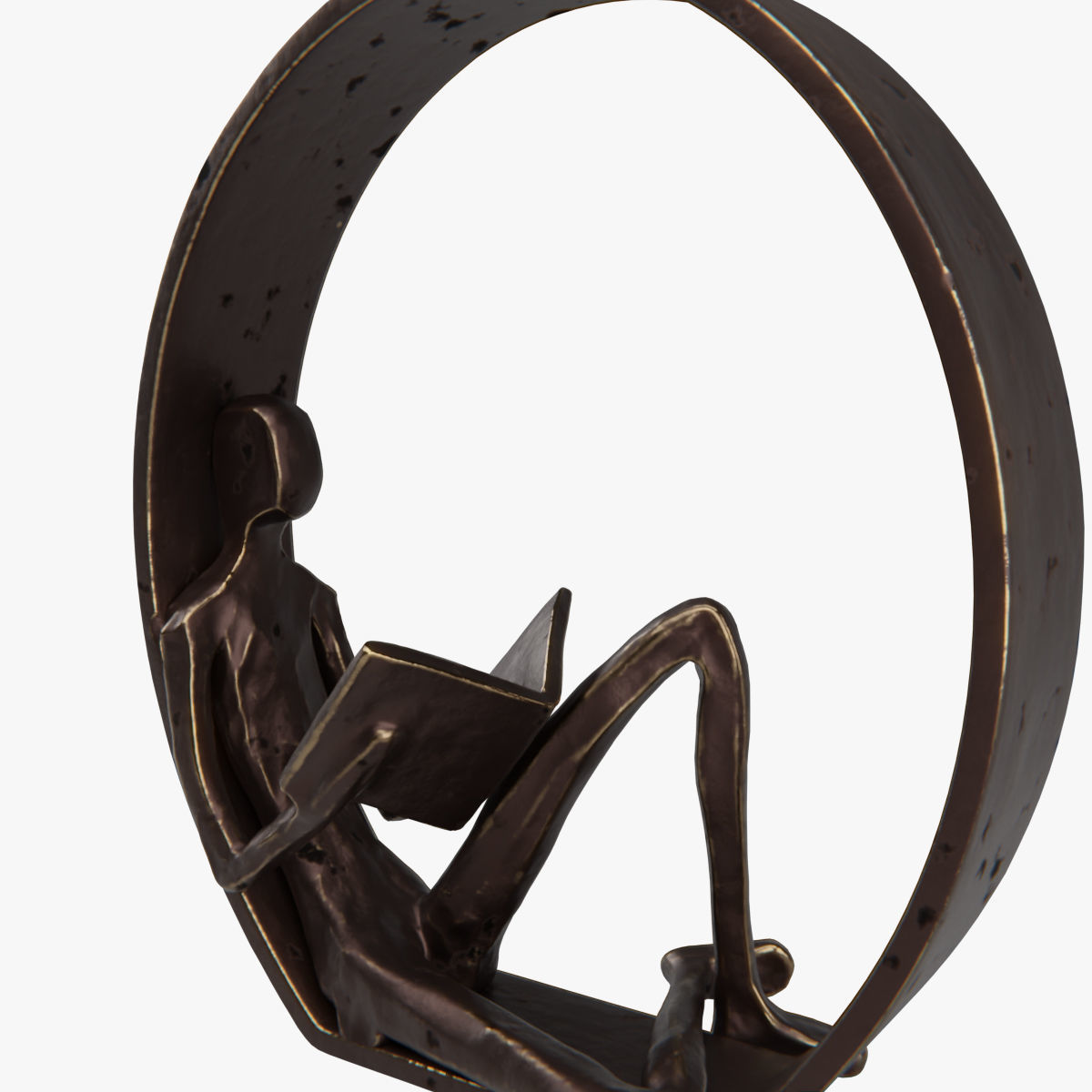 Danya B Encircled Reader Iron Sculpture 3D model_1