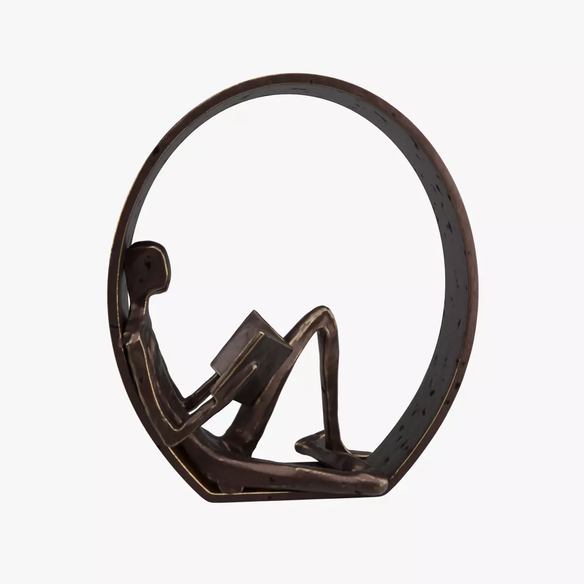 Danya B Encircled Reader Iron Sculpture 3D model_0