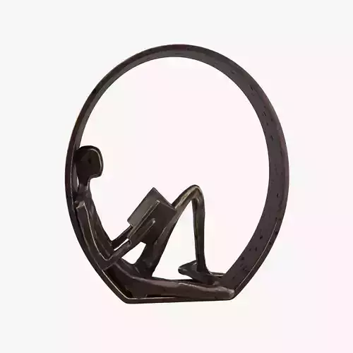 Danya B Encircled Reader Iron Sculpture