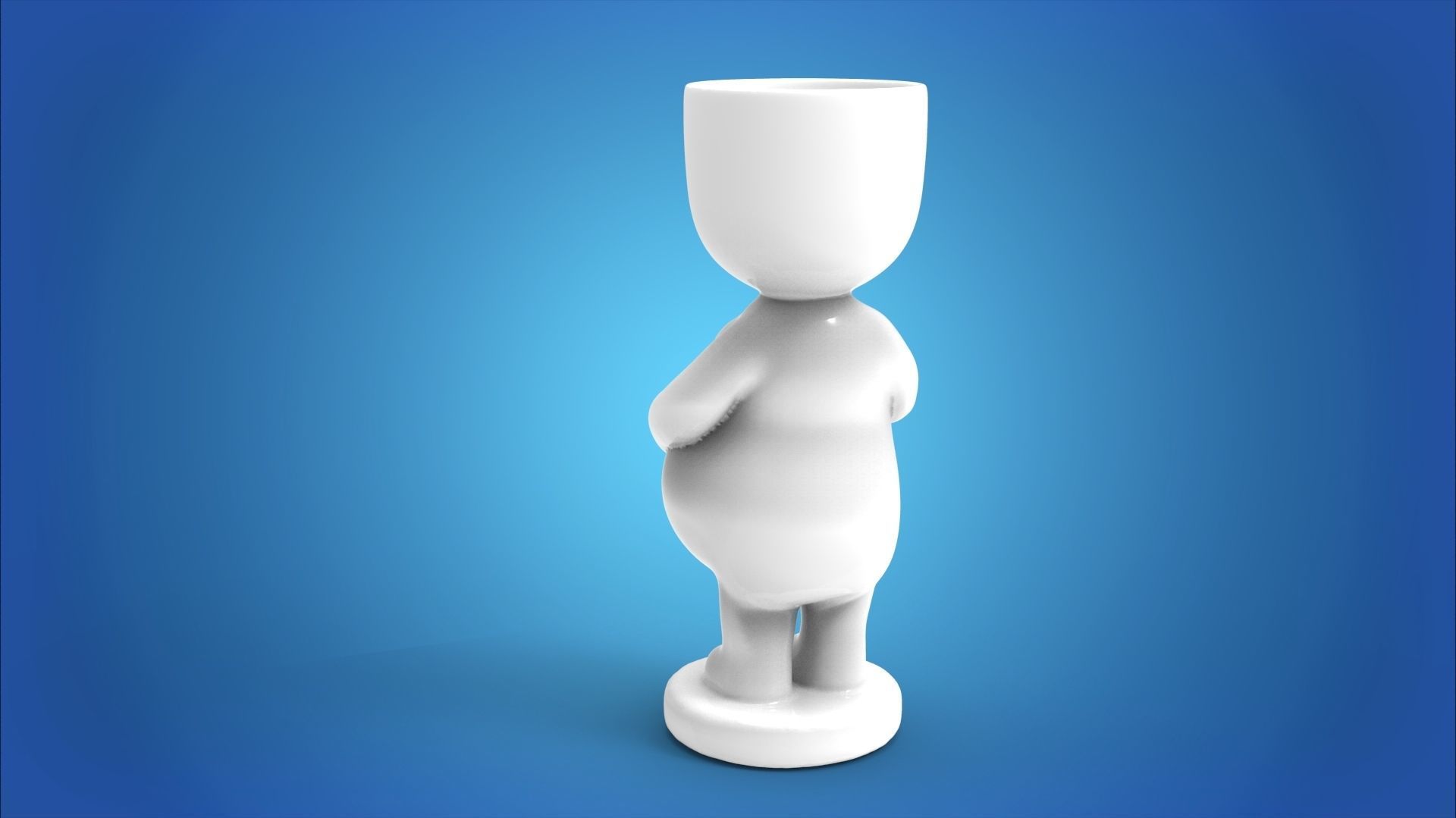 Adorable Pregnant Woman Planter 3D print model_11