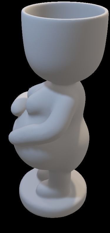 Adorable Pregnant Woman Planter 3D print model_7