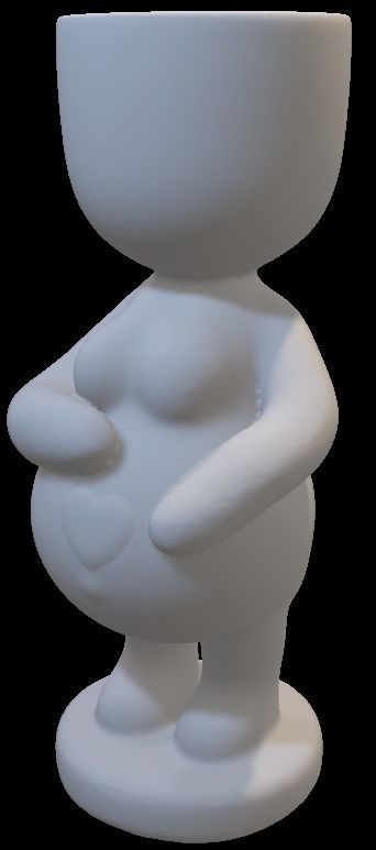 Adorable Pregnant Woman Planter 3D print model_6