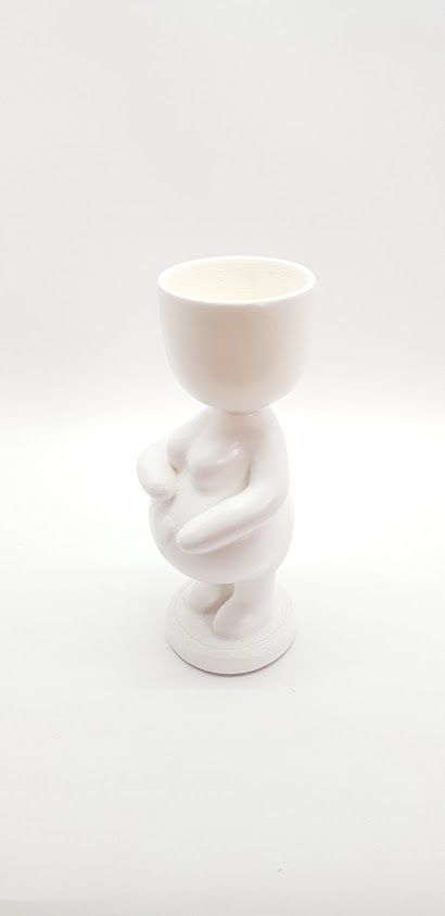 Adorable Pregnant Woman Planter 3D print model_4