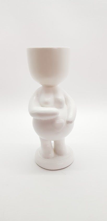 Adorable Pregnant Woman Planter 3D print model_3