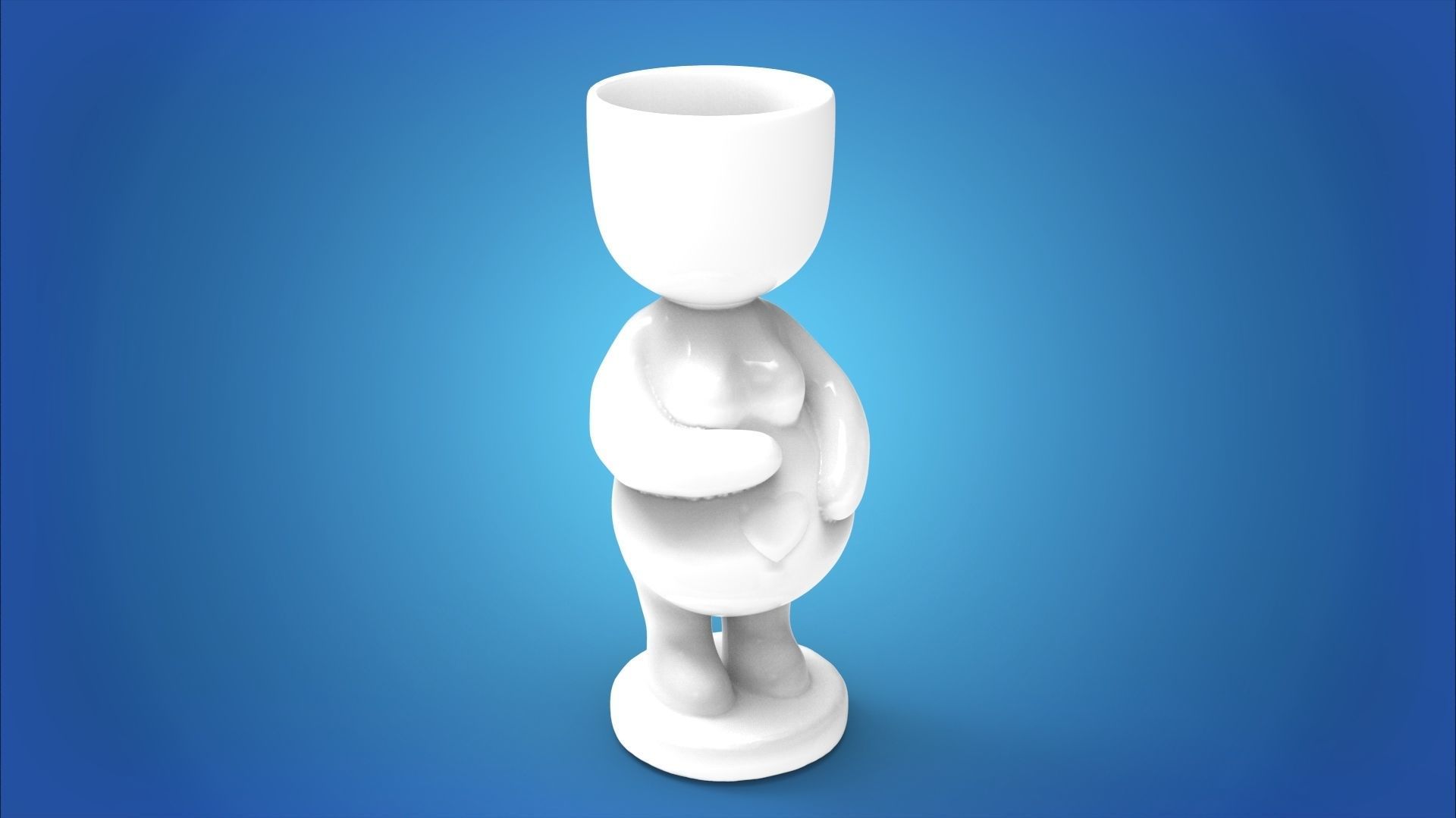 Adorable Pregnant Woman Planter 3D print model_15