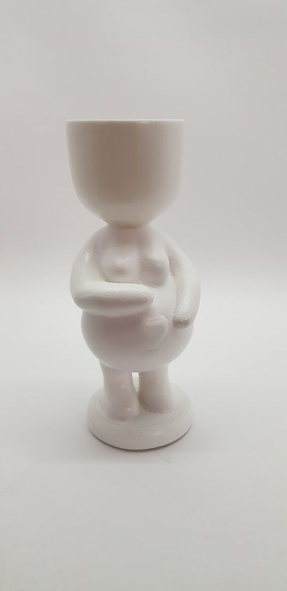 Adorable Pregnant Woman Planter 3D print model_2