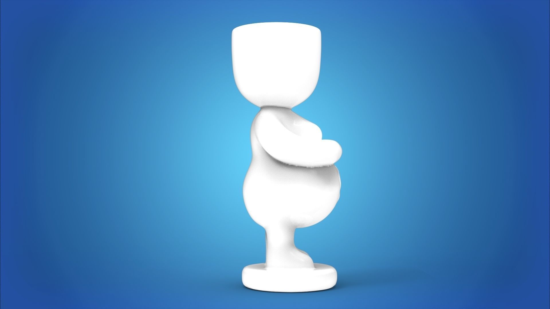 Adorable Pregnant Woman Planter 3D print model_13
