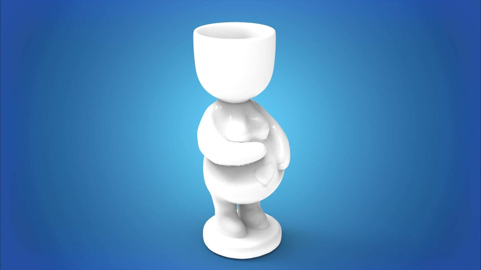 Adorable Pregnant Woman Planter 3D print model_14