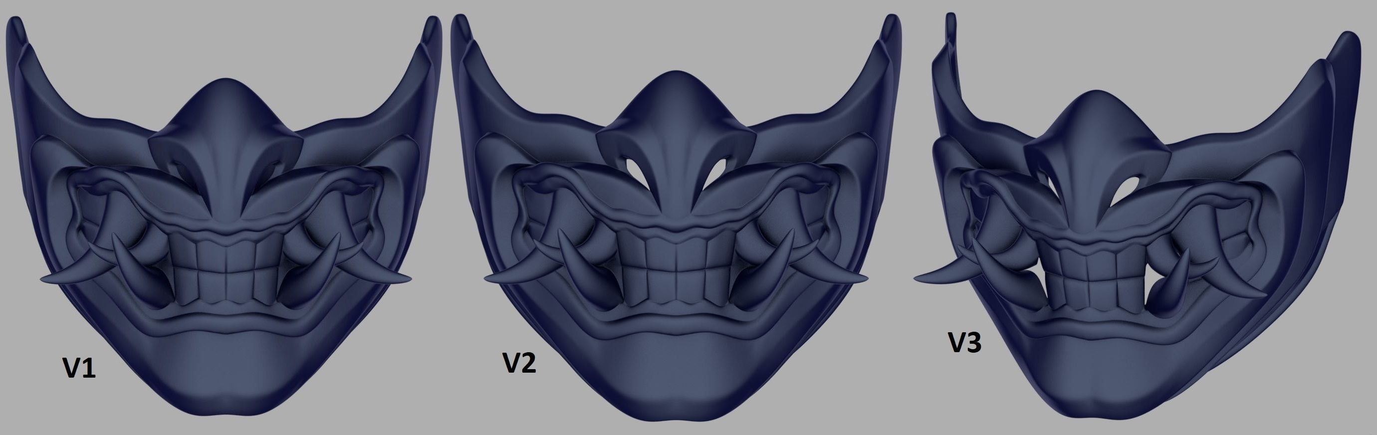 Sub Zero Samurai mask for face from Mortal Kombat 11 3D print model_1