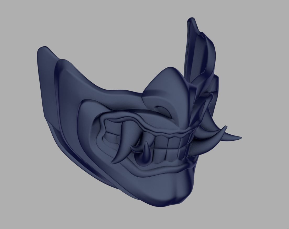 Sub Zero Samurai mask for face from Mortal Kombat 11 3D print model_3