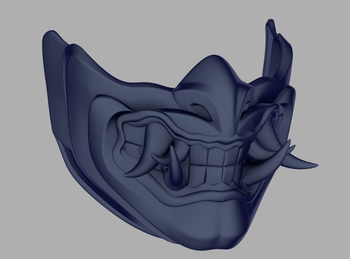 Sub Zero Samurai mask for face from Mortal Kombat 11 3D print model_9