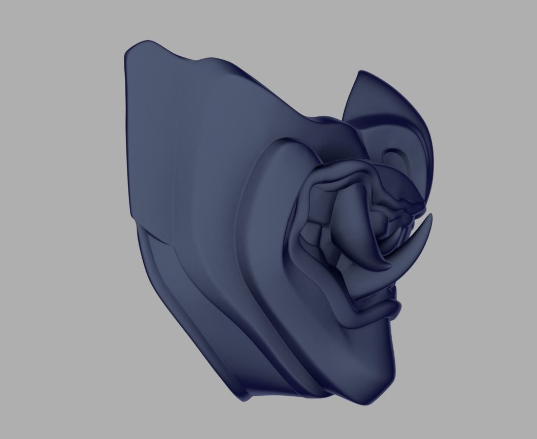 Sub Zero Samurai mask for face from Mortal Kombat 11 3D print model_4