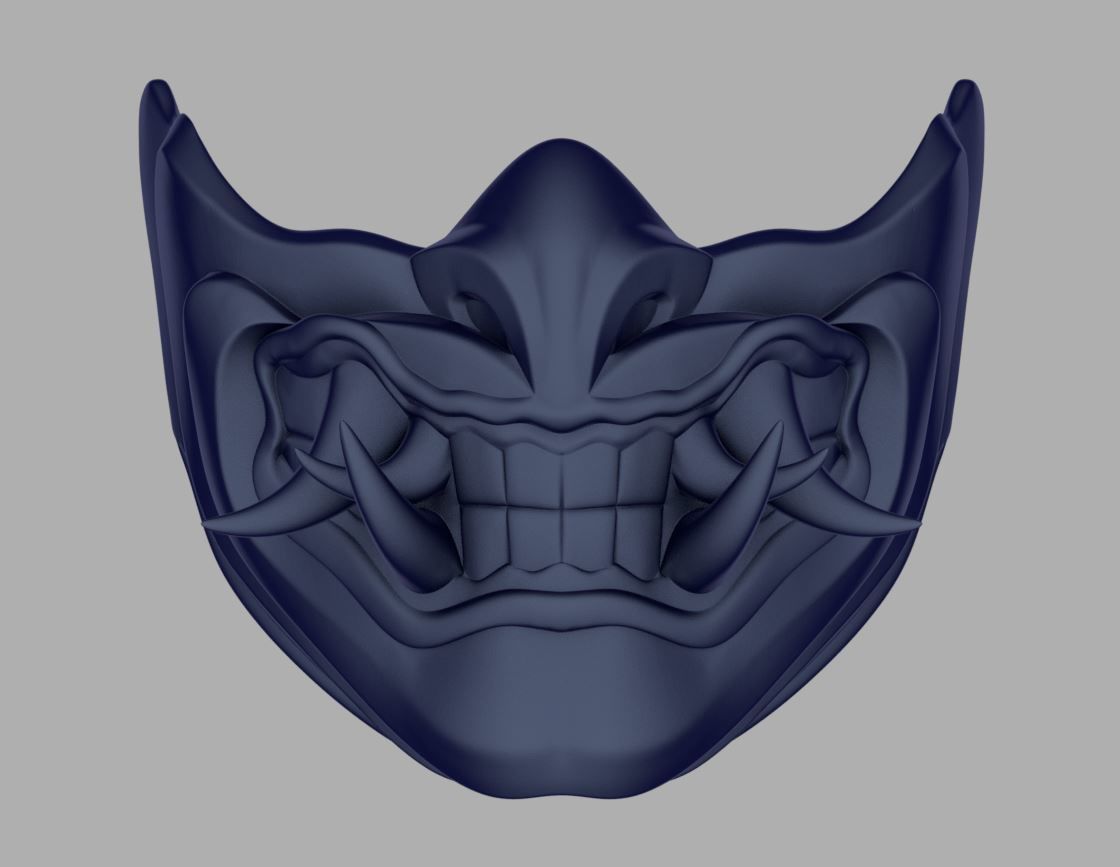Sub Zero Samurai mask for face from Mortal Kombat 11 3D print model_8