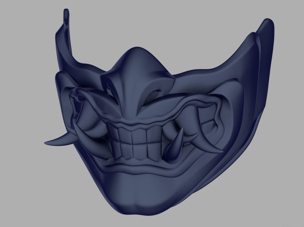 Sub Zero Samurai mask for face from Mortal Kombat 11 3D print model_2