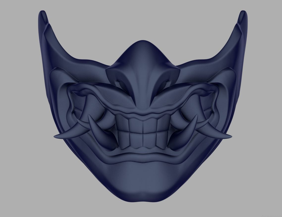 Sub Zero Samurai mask for face from Mortal Kombat 11 3D print model_0