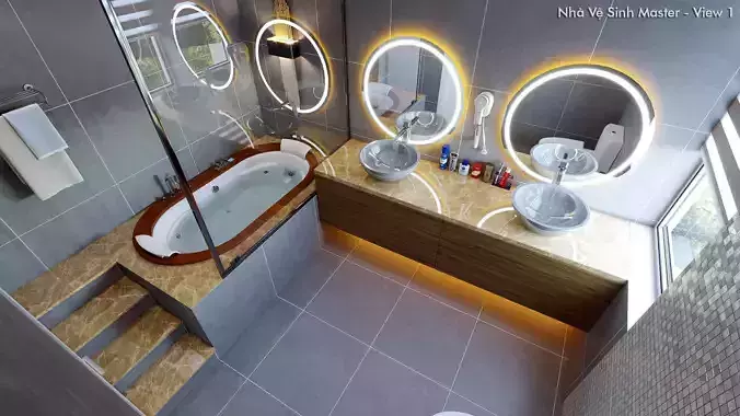 Amazing full scene Bathroom Model 3D