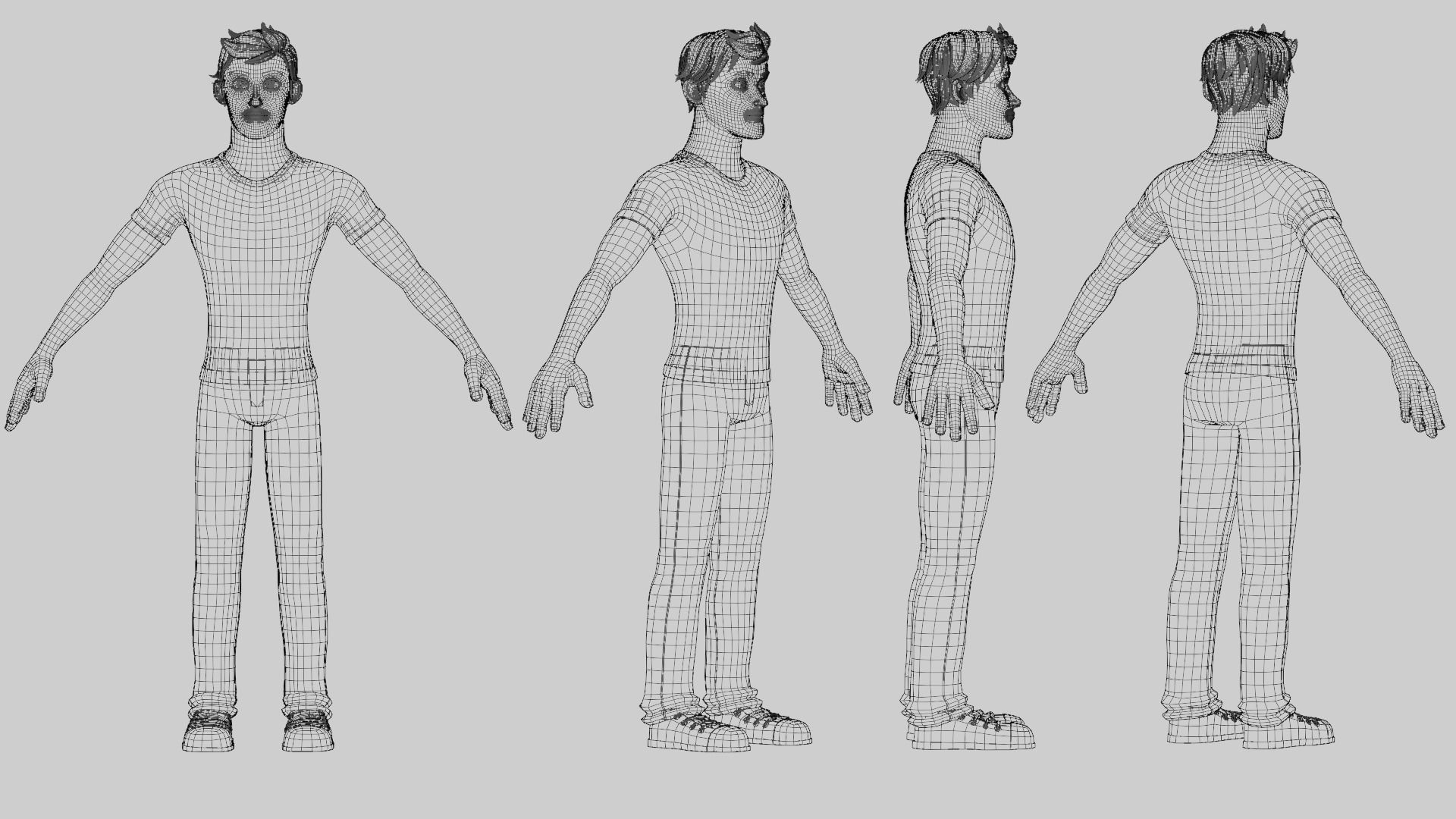 Alex Cartoon Man Rig 3D model_14