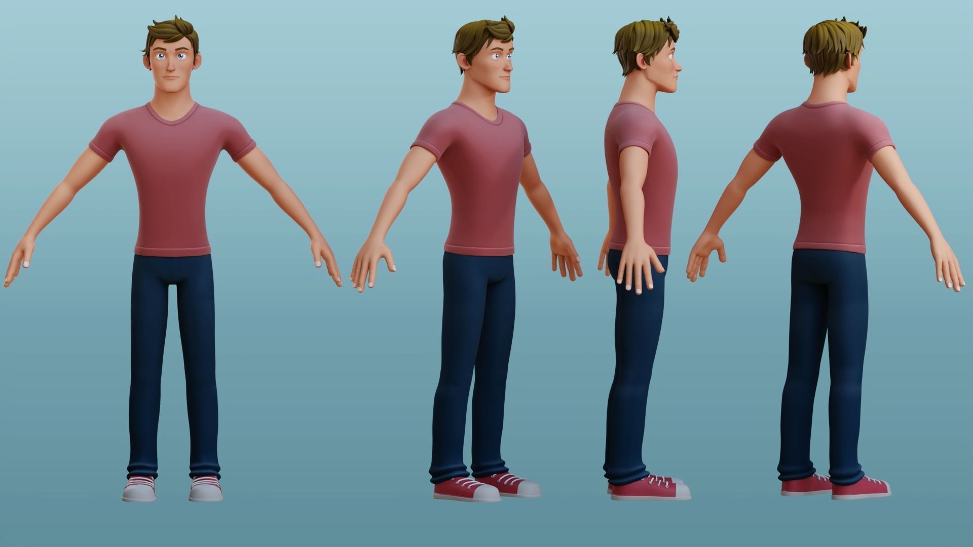 Alex Cartoon Man Rig 3D model_3