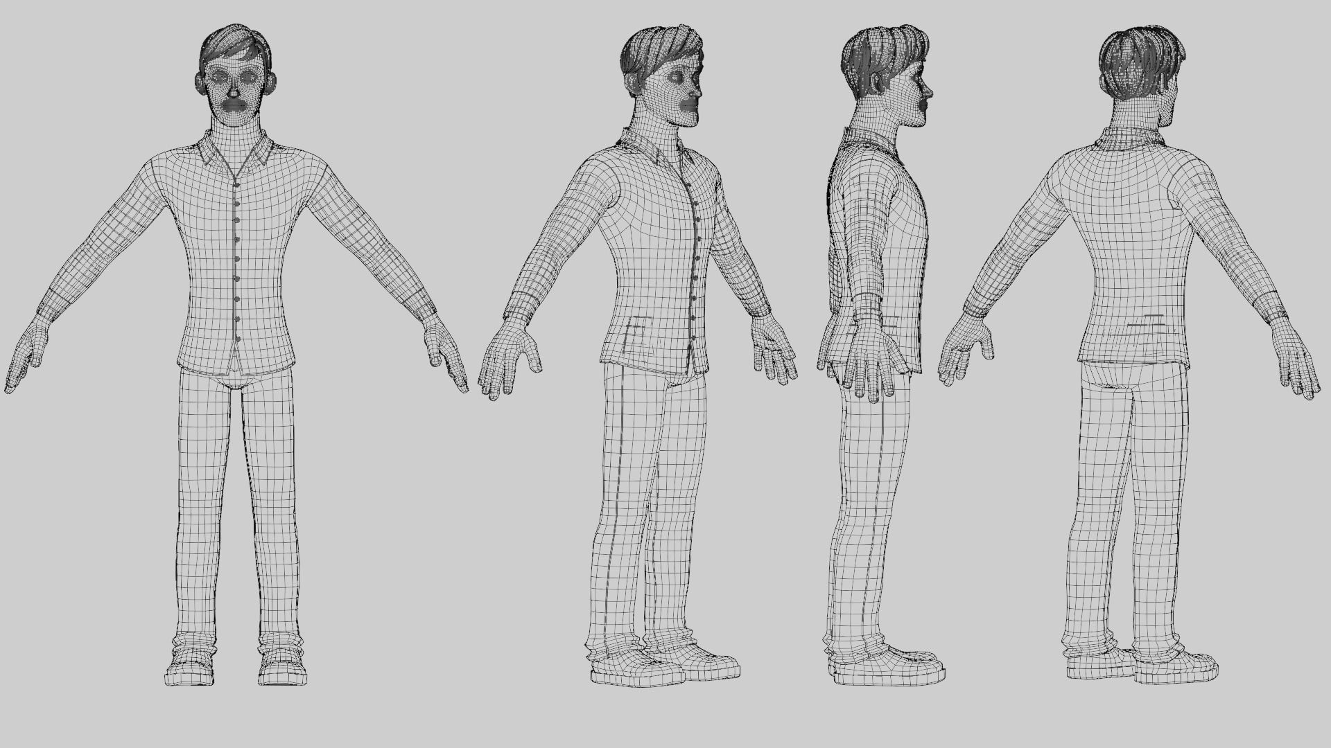 Alex Cartoon Man Rig 3D model_13