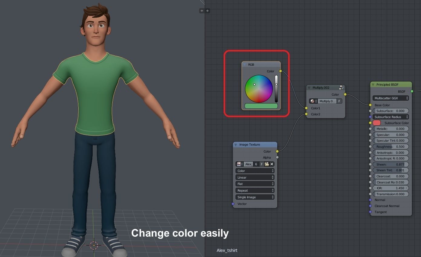 Alex Cartoon Man Rig 3D model_8