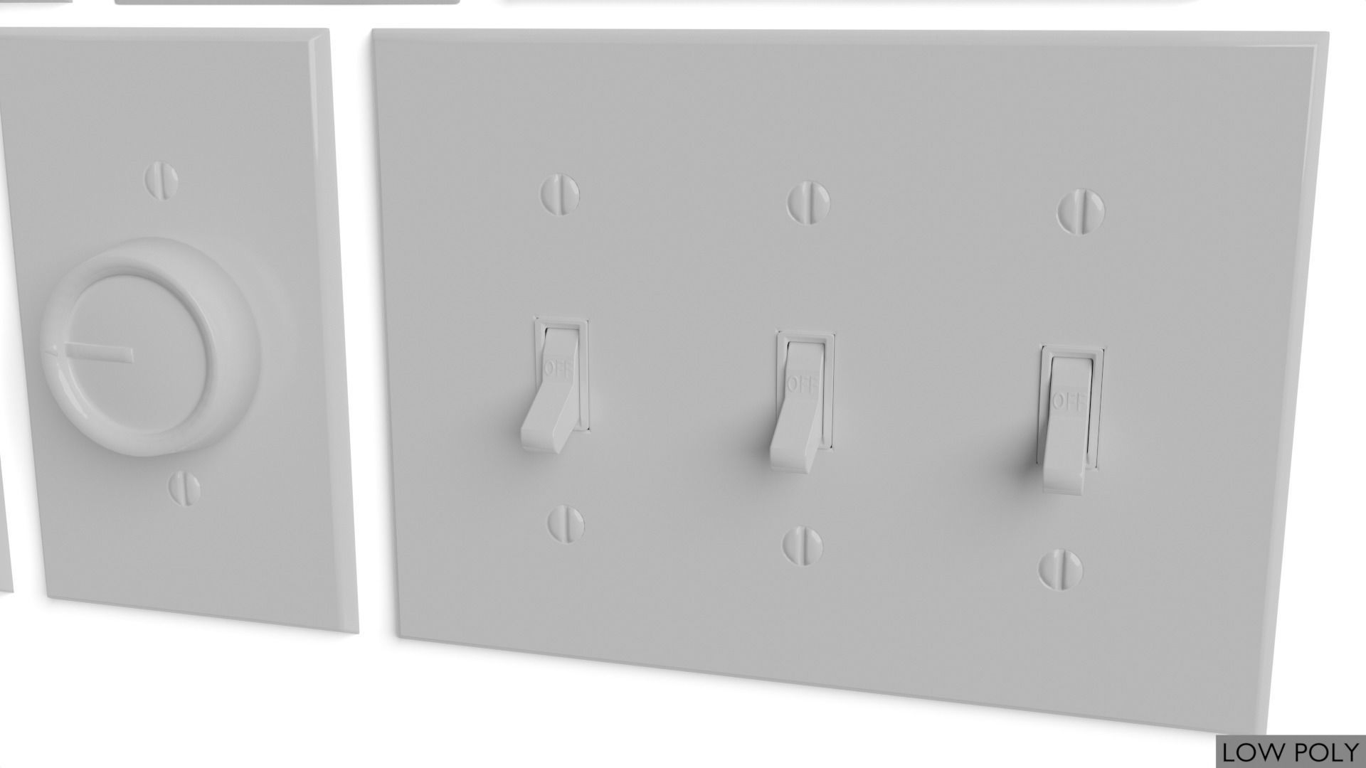 Light switches and outlets High Poly AND Low Poly pack 1  Low-poly 3D model_14