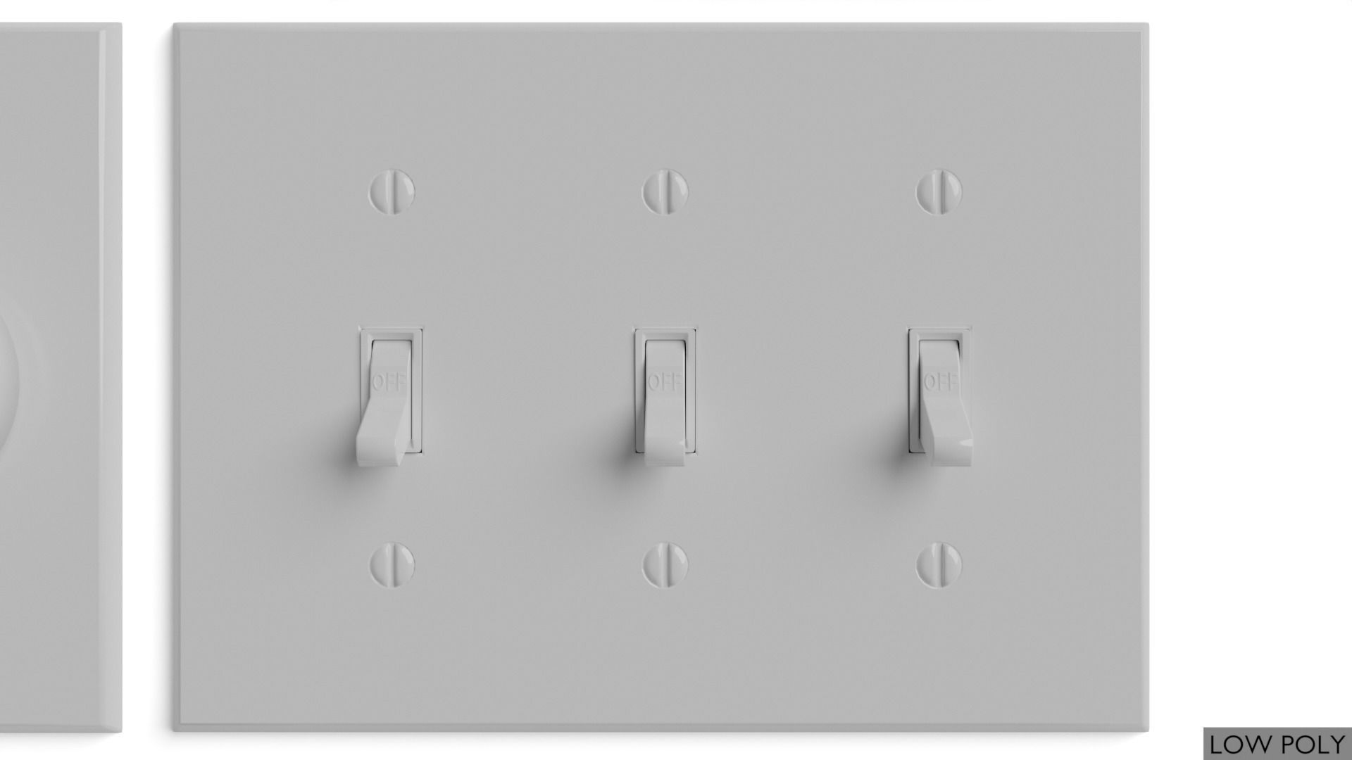 Light switches and outlets High Poly AND Low Poly pack 1  Low-poly 3D model_10