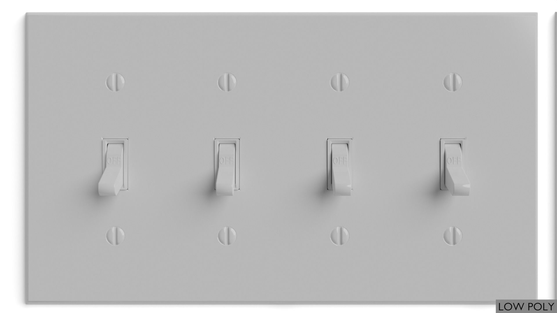 Light switches and outlets High Poly AND Low Poly pack 1  Low-poly 3D model_5