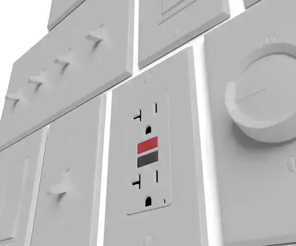 Light switches and outlets High Poly AND Low Poly pack 1  Low-poly 3D model