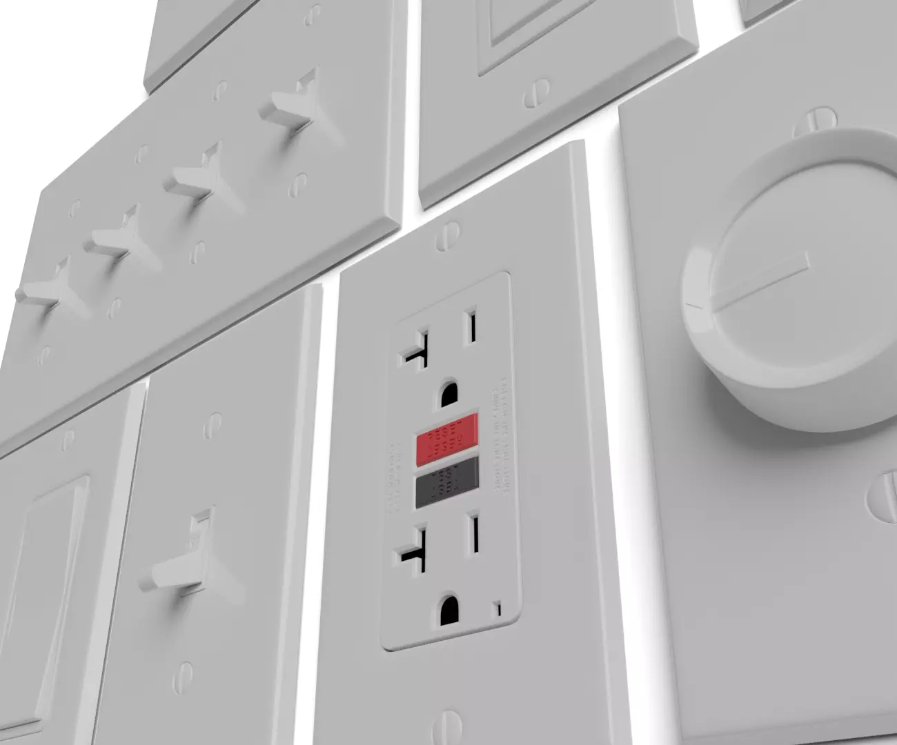 Light switches and outlets High Poly AND Low Poly pack 1  Low-poly 3D model_0