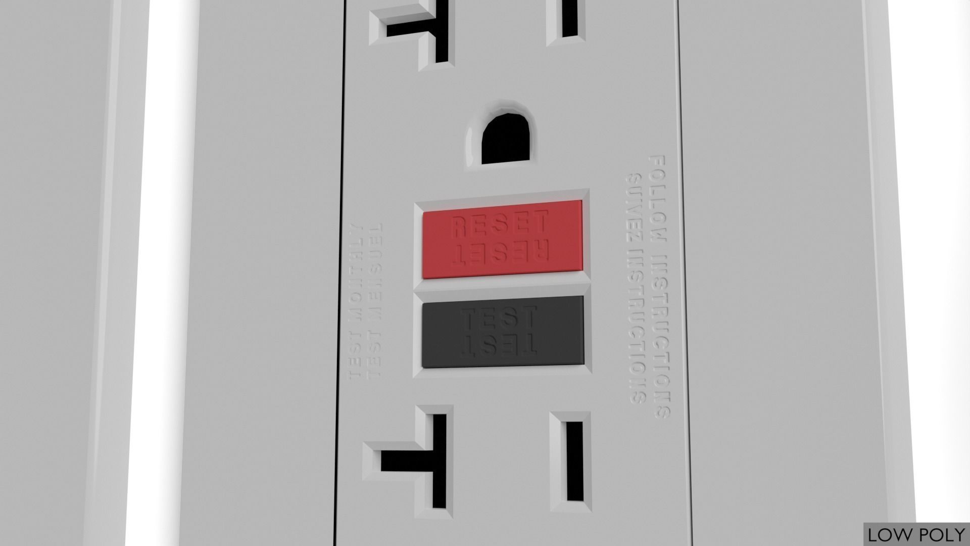 Light switches and outlets High Poly AND Low Poly pack 1  Low-poly 3D model_11