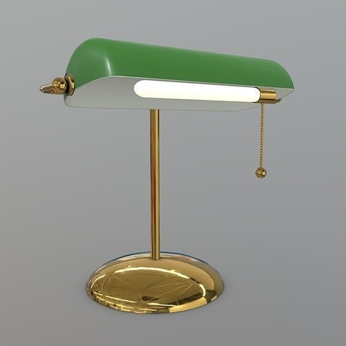 Desklamp desk lamp gold Low-poly 3D model