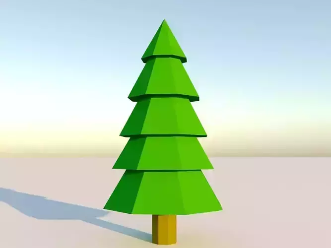 low poly spruce christmas tree Free low-poly 3D model