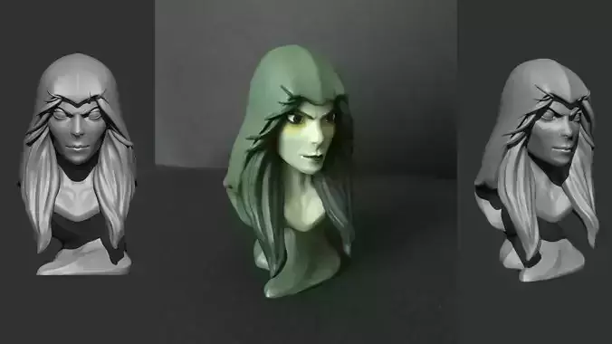 Stylized Gamora Bust 3D Print