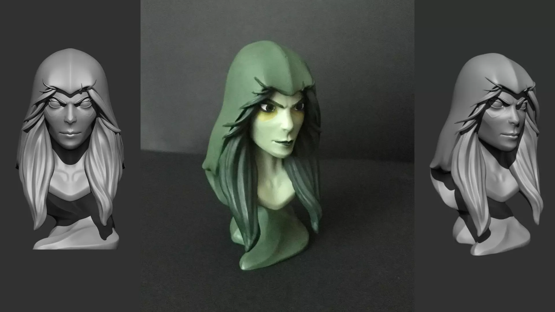Stylized Gamora Bust 3D Print 3D print model_0