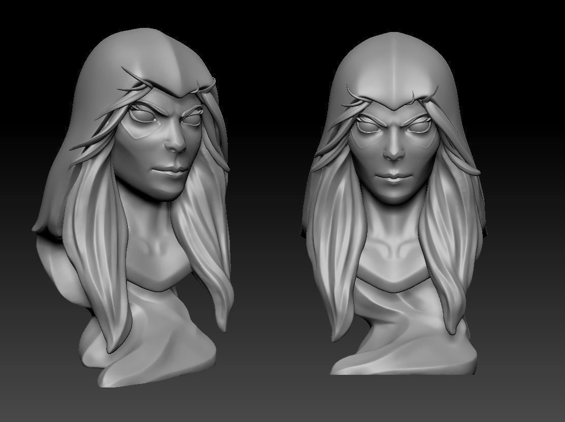 Stylized Gamora Bust 3D Print 3D print model_7