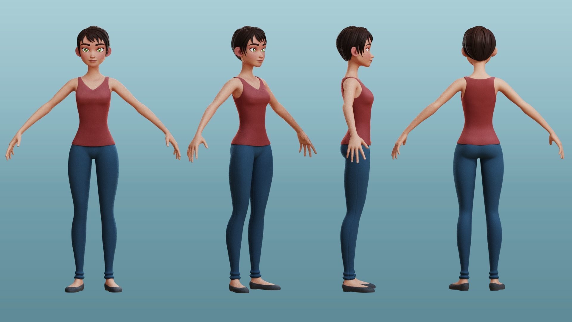 Nina and Alex Cartoon Rigs 3D model_11