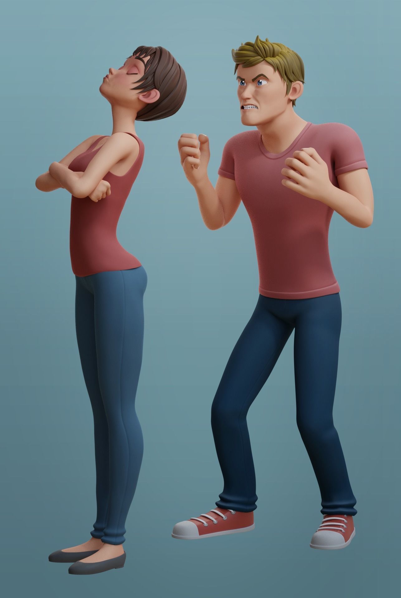 Nina and Alex Cartoon Rigs 3D model_28