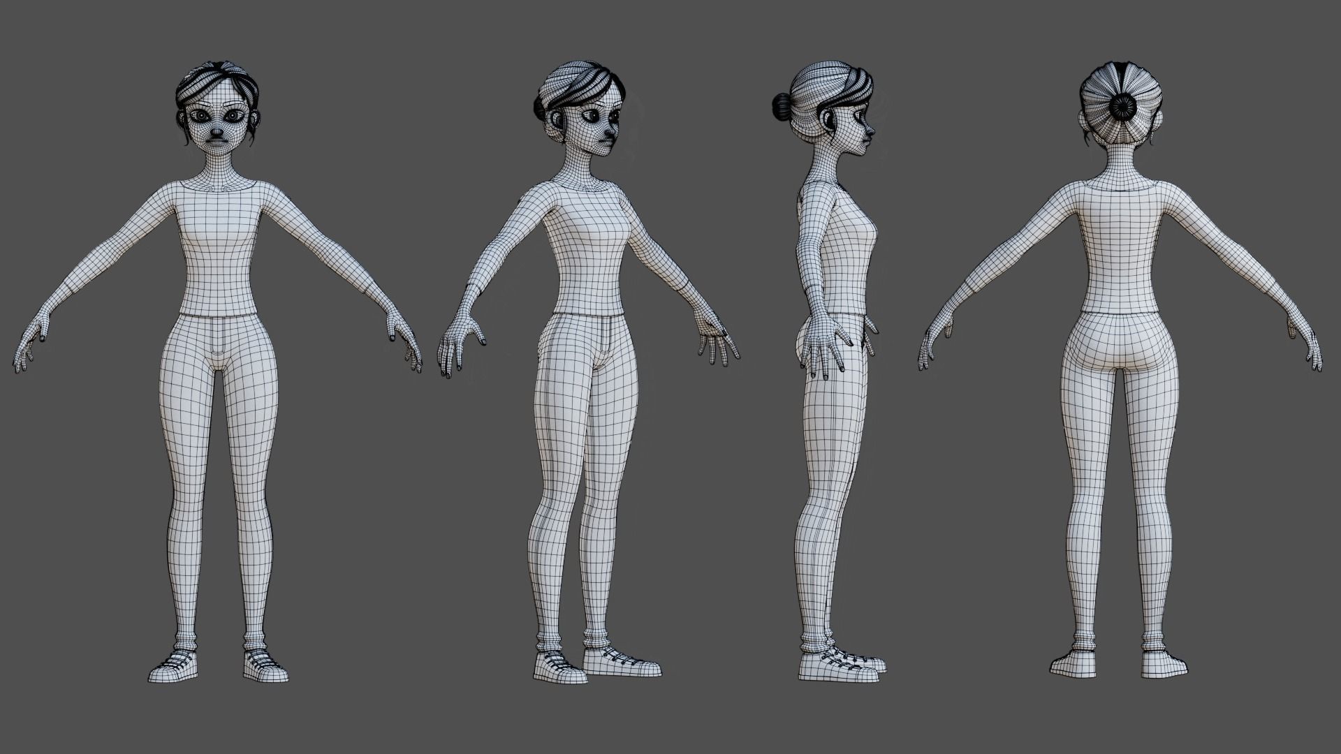 Nina and Alex Cartoon Rigs 3D model_8
