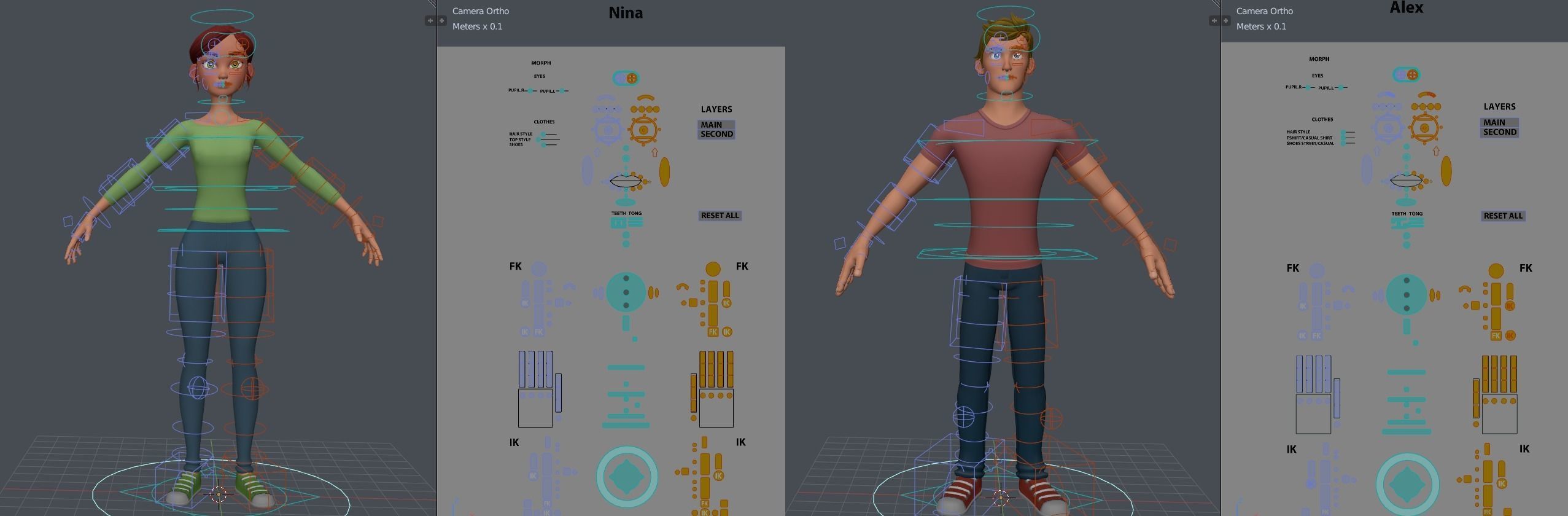 Nina and Alex Cartoon Rigs 3D model_20