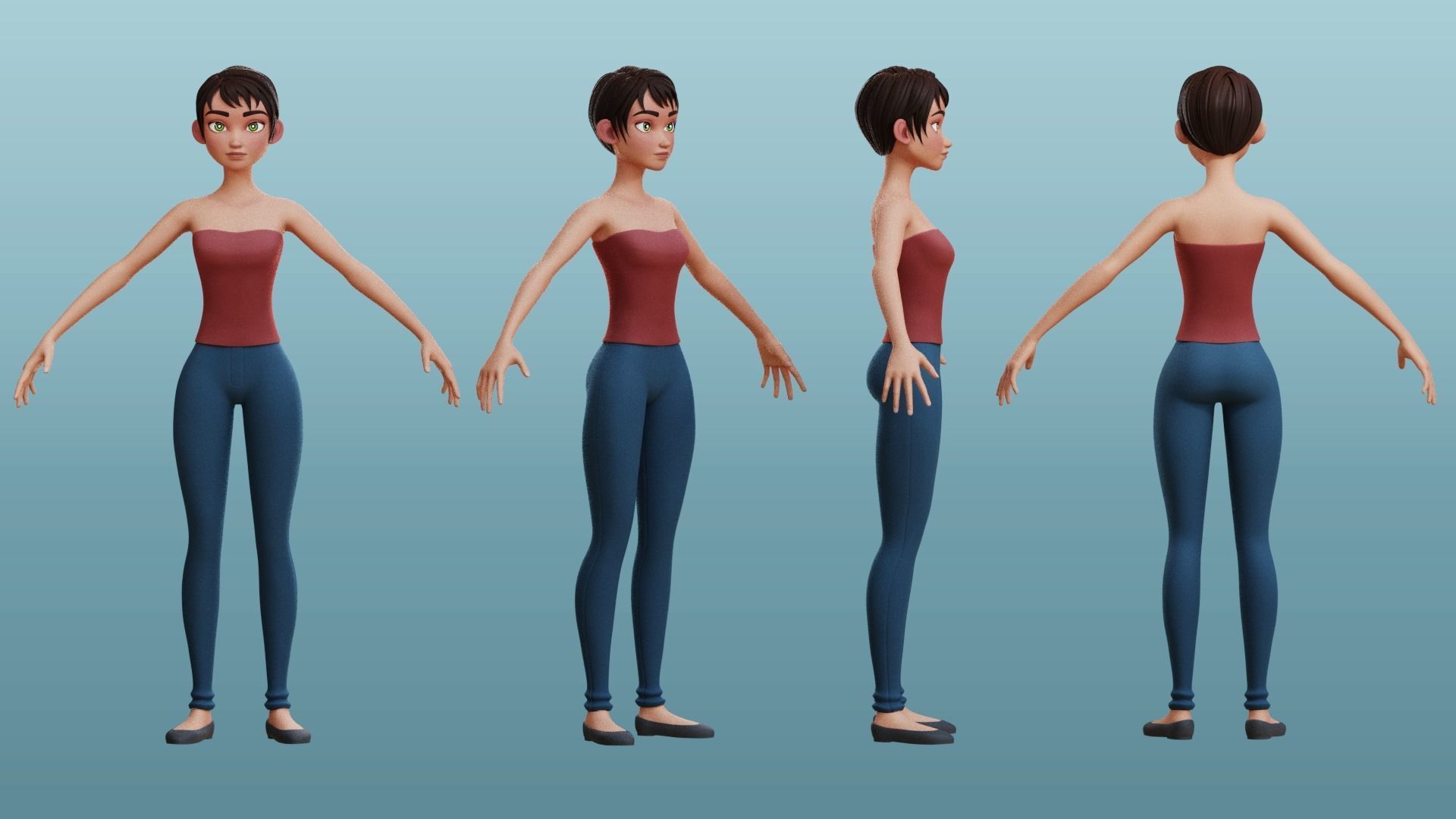 Nina and Alex Cartoon Rigs 3D model_13